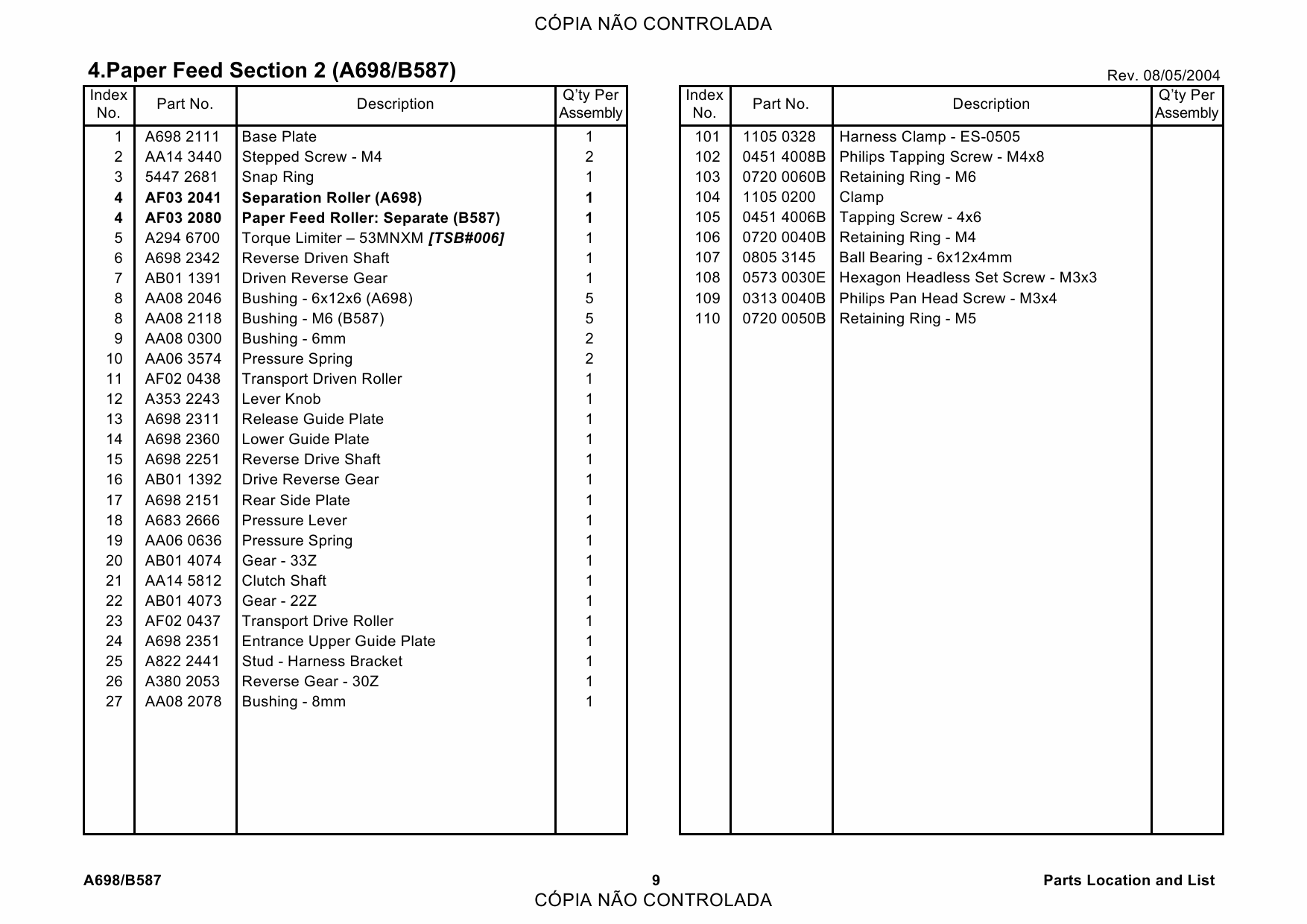 RICOH Options A698 A587 LARGE-CAPACITY-TRAY Parts Catalog PDF download-6